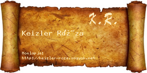 Keizler Róza névjegykártya